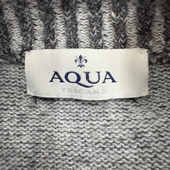 AQUA Bloomingdales Men's Long Sleeve Gray Knitted Button Sweater Mock Neck, XL - Picture 5 of 14